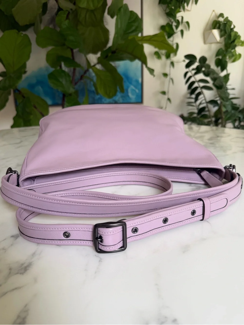 Coach Soft Tabby Hobo Bag Shoulder Crossbody Ice Purple Leather C6340